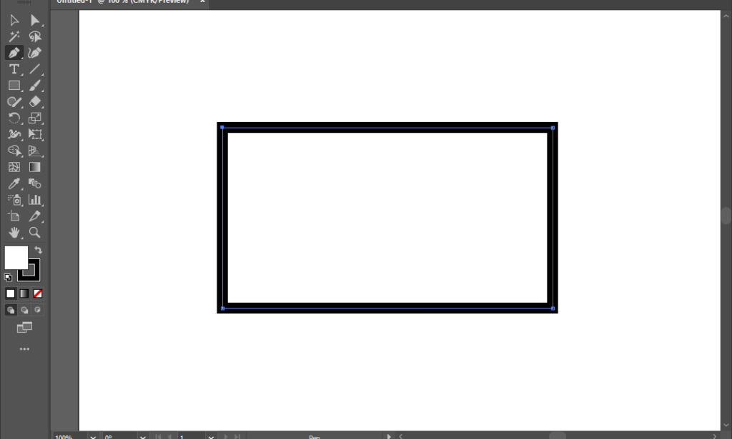 Rectangle created with the pen tool