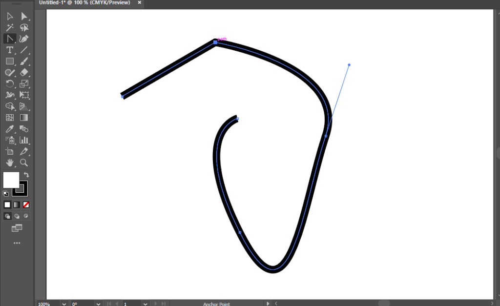Removing another curve with the anchor point tool