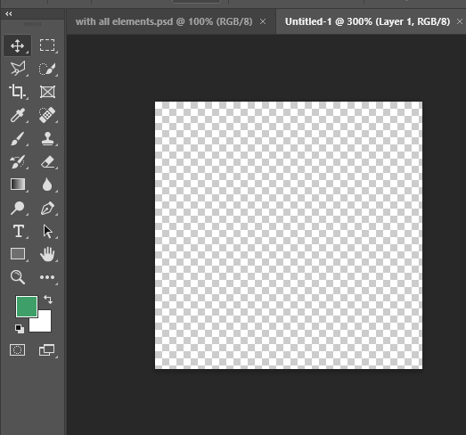 The new file with a transparent background