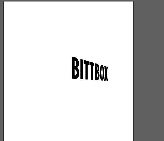 The word Bittbox with perspective after the grid has been removed