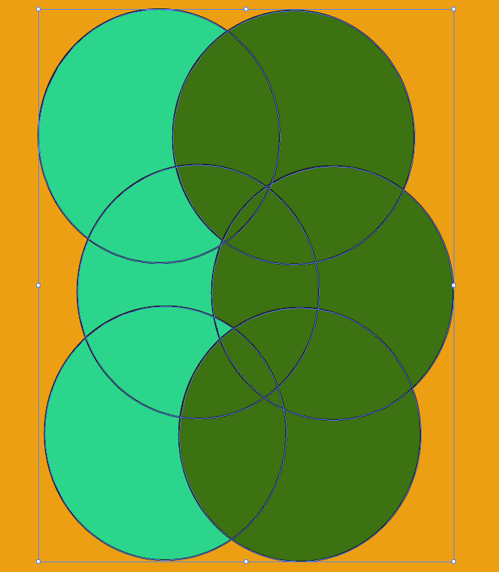 three sets of overlapping circles