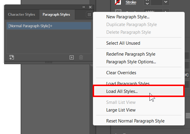 Loading your paragraph styles