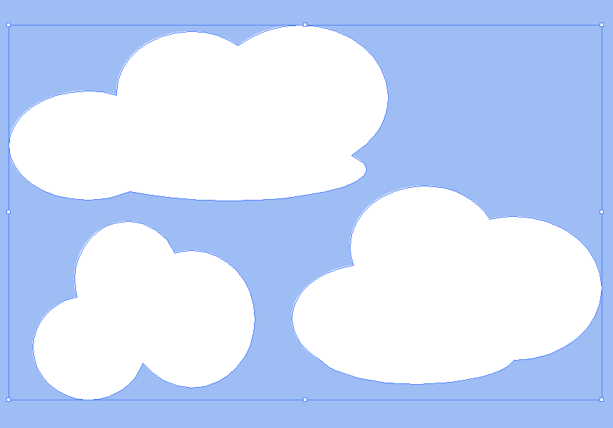 Clouds in a single shape created with the Merge tool