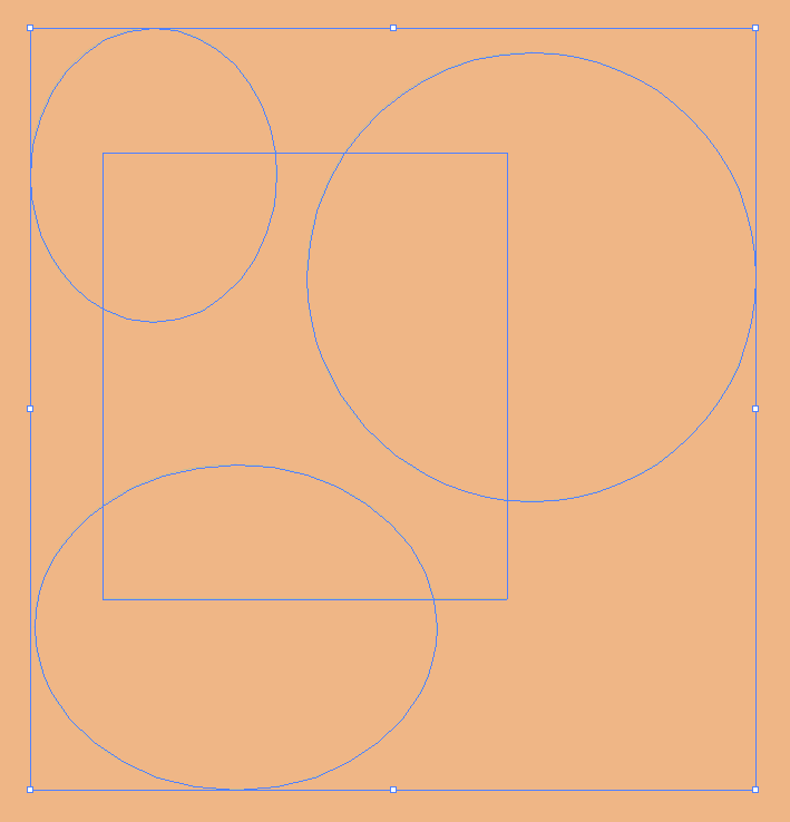 Outlines of the shapes created with the outline tool