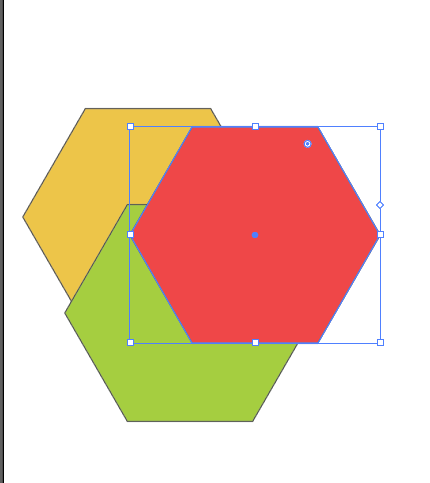 An individual polygon selected after they've been ungrouped