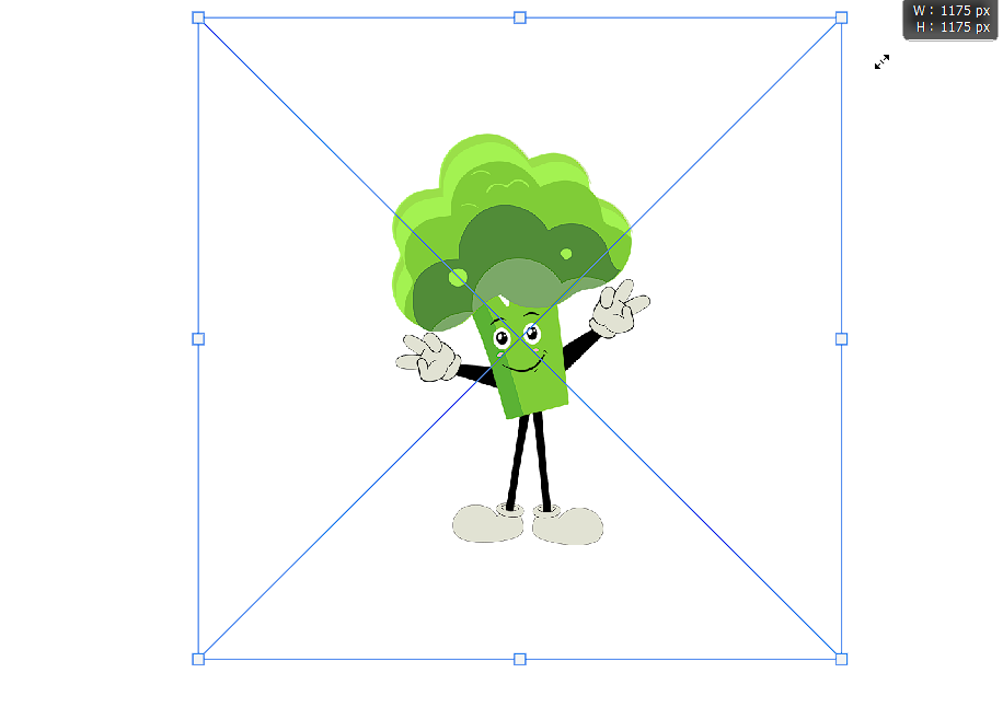 Larger scale version of the broccoli vector