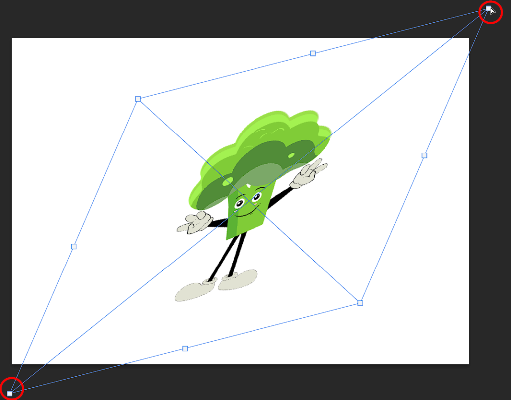 Distorting the vector by holding down the alt key