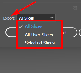 Choosing which slices to export