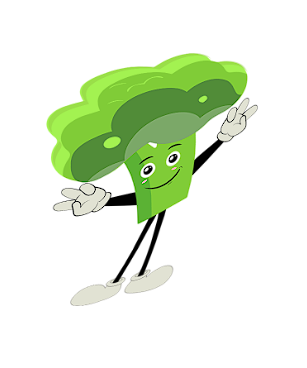 Broccoli vector altered with the free transform tool in Photoshop