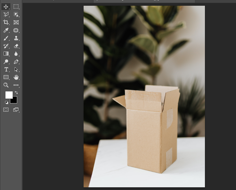 Photo of a box opened in Photoshop