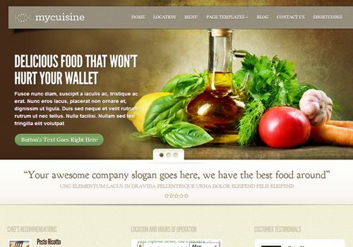 my cuisine wordpress theme