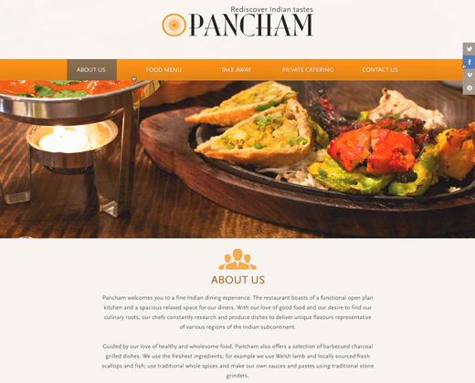 restaurant homepage landing design