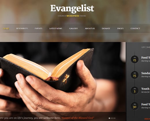 evangelist church wordpress theme