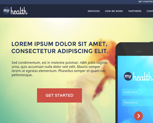 my health landing page design