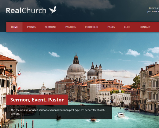 real church responsive retina support wordpress theme