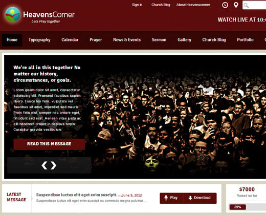 heaven corner church premium theme design