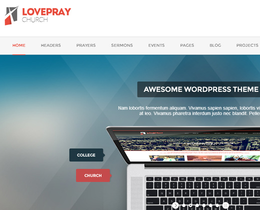 love pray wordpress premium church theme