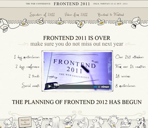 frontend 2011 website layout homepage design