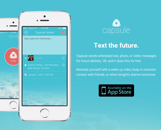 capsule iphone app landing page