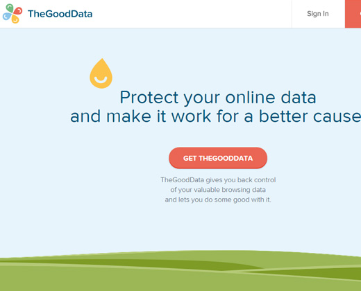 the good data startup website homepage