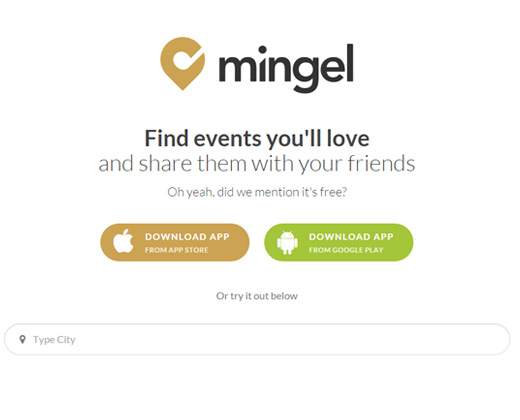 mingel find events startup