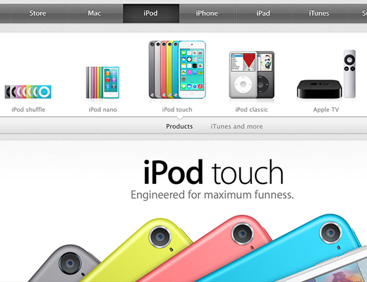apple animated content slider gallery bounce effect