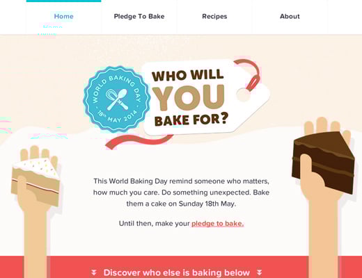 world baking day 2014 website animated effects screenshot